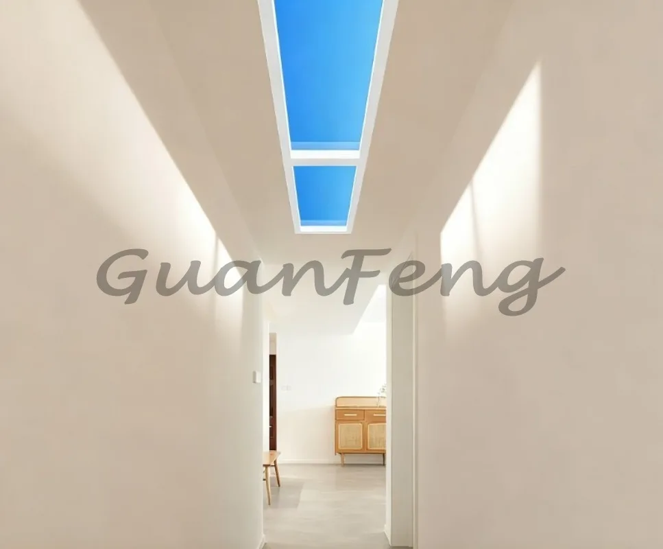 Round Artificial Sun Skylight, Ceiling, Intelligent False Window Light with Vivid Blue Sky Effect, Space Decorative Light