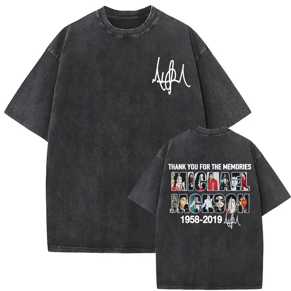 King of Pop Michael Jackson Album Cover T Shirts Men Women Fashion Classic Cool T-shirt Casual Vintage Washed T Shirt Streetwear