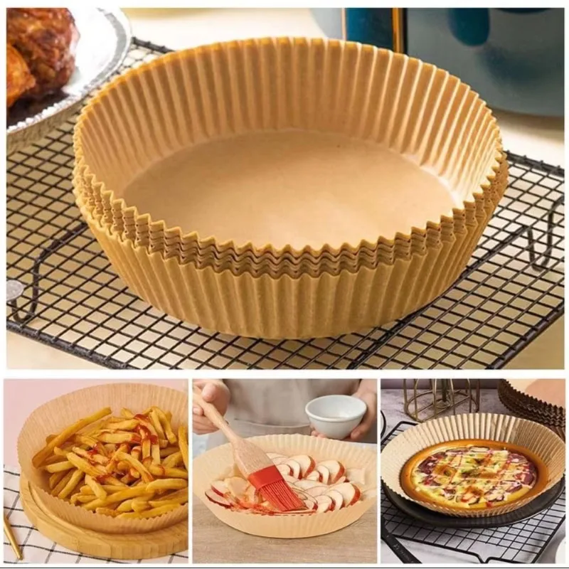 20-100Pcs Air Fryer Disposable Paper Liner Non-Stick Oil-proof Parchment Mat for Cooking Microwave Oven Sheets Special Baking