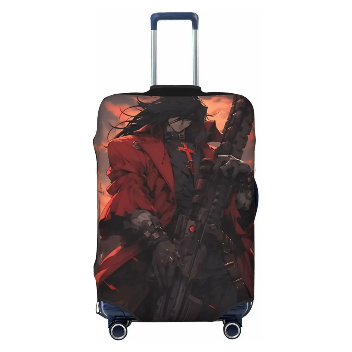 

Alucard Hellsing Suitcase Cover Travel Protector Vacation Elastic Luggage Case