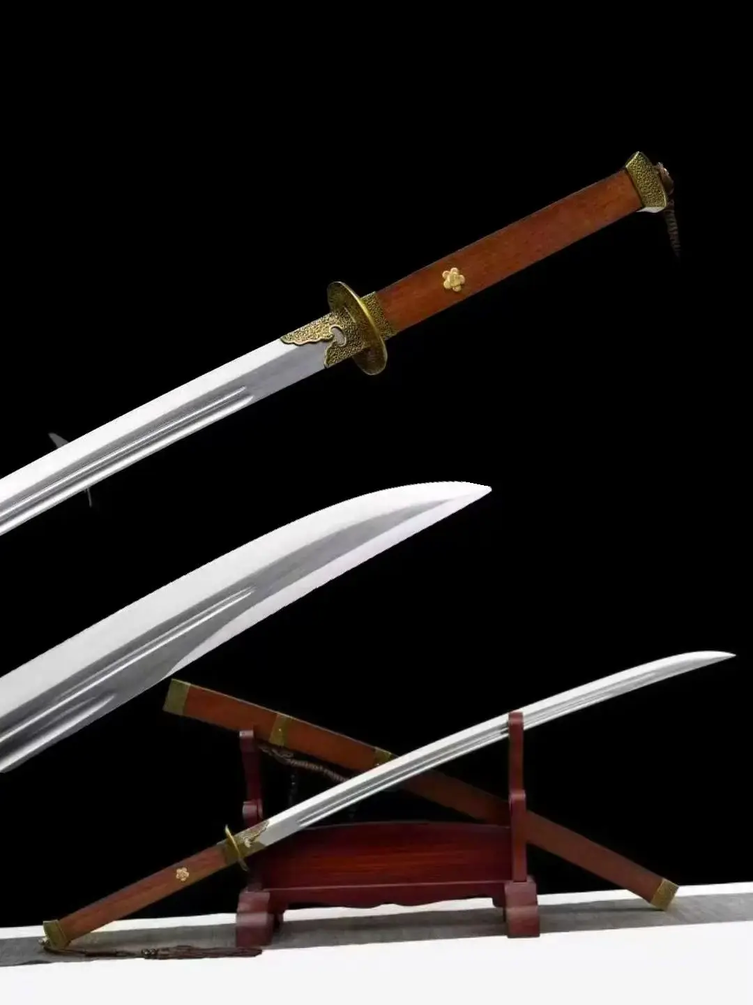 Suppressing Demons, Chinese Ming Dynasty Official Battle Sword, High Manganese Steel Blade, Dragon Phoenix Ebony Sheath, Unsharp