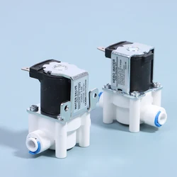 Válvula Solenoide de entrada de 12V/24V, purificador de agua, interruptor de válvula de conexión rápida de 2 puntos, ósmosis inversa, 1 unidad