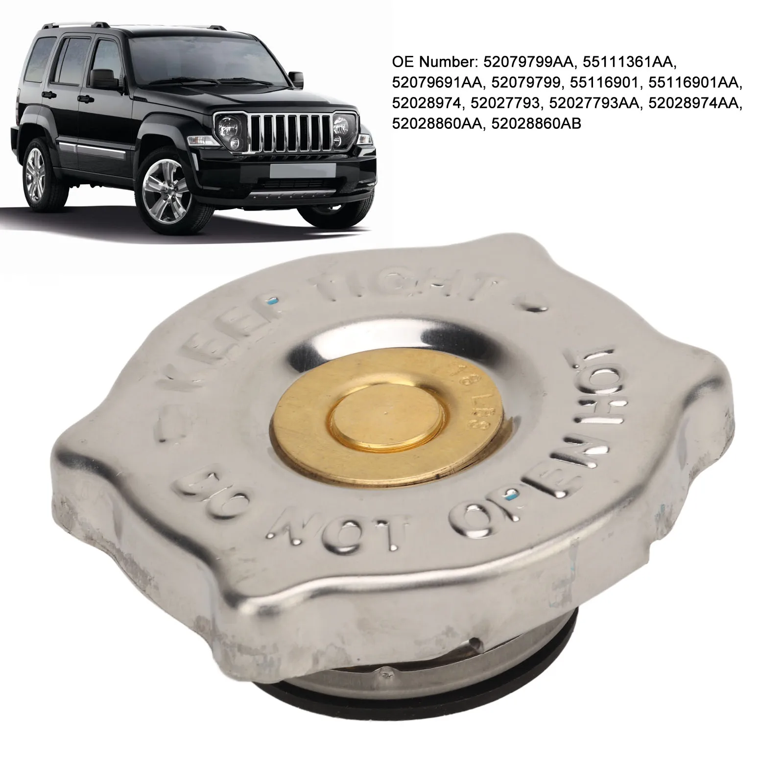 Car Radiator Cap Cover 52028974AA Coolant Radiator Cap for Jeep Grand Cherokee Commander Wrangler Liberty