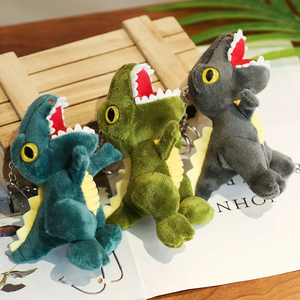 Mini dinosaurio de peluche para niños, llavero colgante de bolsa, tiranosaurio lindo, juguetes de regalo de cumpleaños y Navidad, 14cm