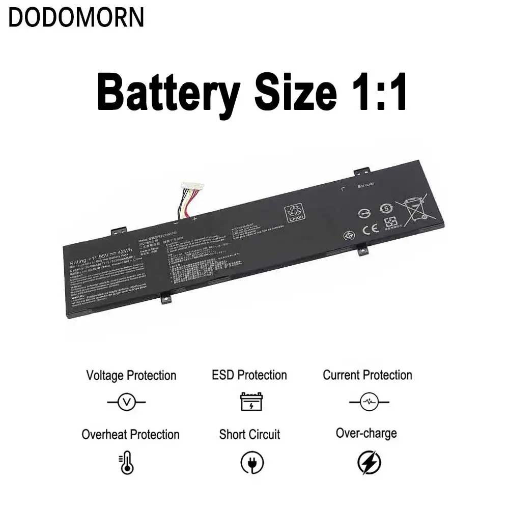 DODOMORN New C31N1733 Battery For ASUS 0B200-02970000 TP412UA TP412UA-EC207T For VivoBook Flip 14 TP412UA-DB31T