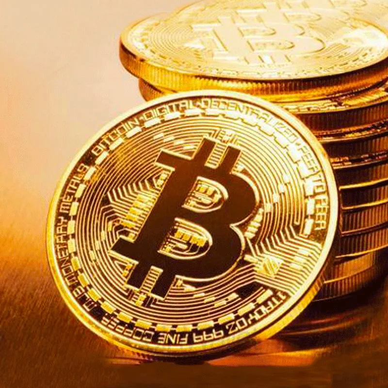 2024 금도금 비트코인 동전, 수집용 미술 컬렉션 선물, 물리적 기념, 카사시우스 비트, BTC 금속 골동품 모조