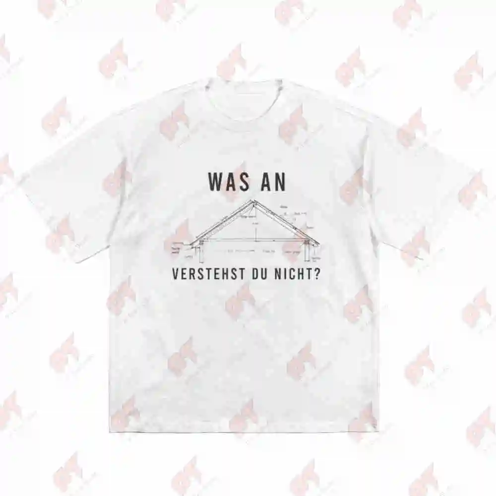 German Construction Worker Bauhaus Roof Truss Carpenter Short Sleeve Tee 100% Cotton T-Shirt