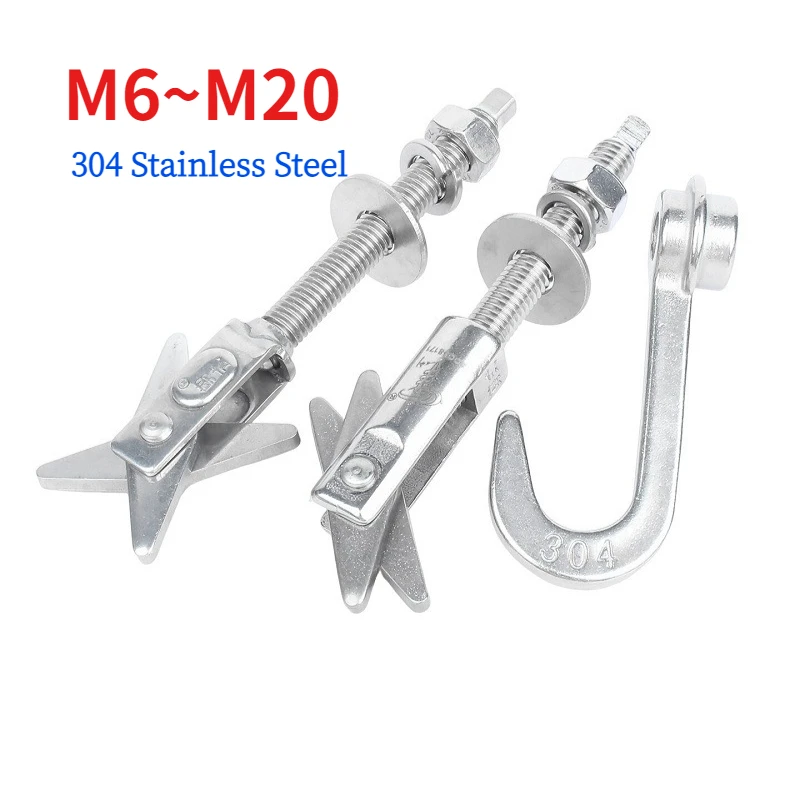 

304 Stainless Steel M6 M8 M10 M12 M16 M20 Shear Anchor Bolt Hollow Brick Expansion Screw For Water Heater Installation 105~370mm