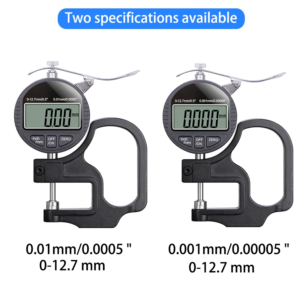 Digital Micrometer Thickness Gauge Width Measuring Tool Electronic Thickness Meter Measure Thickness Of Paper Cloth Metal 0.01mm