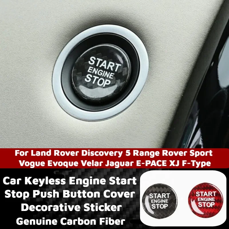 Car Engine Start Stop Button Trim Cover for Land Rover Discovery 5 Range Rover Sport Vogue Evoque Velar Jaguar E-PACE XJ F-Type
