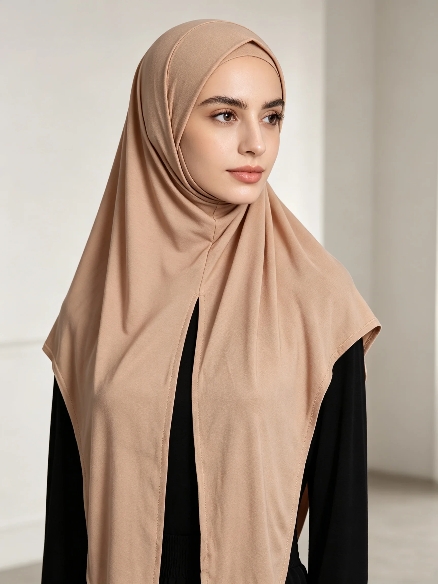 Muslim Women One Piece Amira Hijab Soft Modal Instant Khimar Jilbab Full Cover Islamic Prayer Headscarf Easy Wear Hijabs