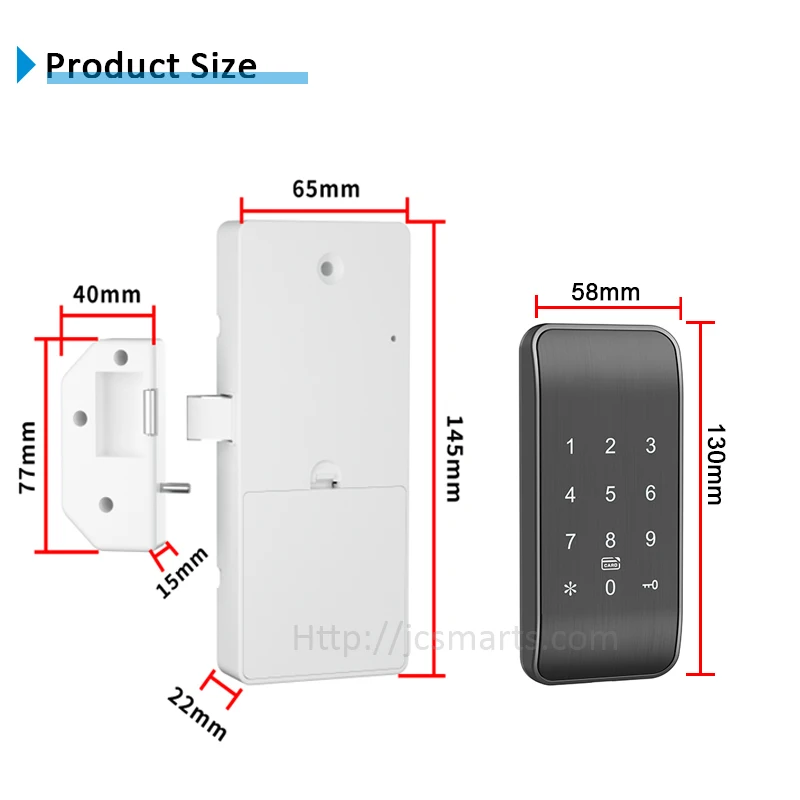 Keyless RFID Card Drawer Lock Touch Keypad Digital Password Cabinet Furniture Locks