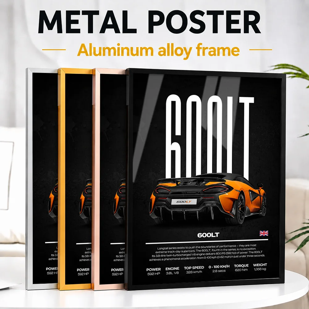 United Kingdom 600LT Car Framed Metal Poster Personalized Photo Luxury Machine Style Wall Art For Man Cave Ideal Birthday Gift