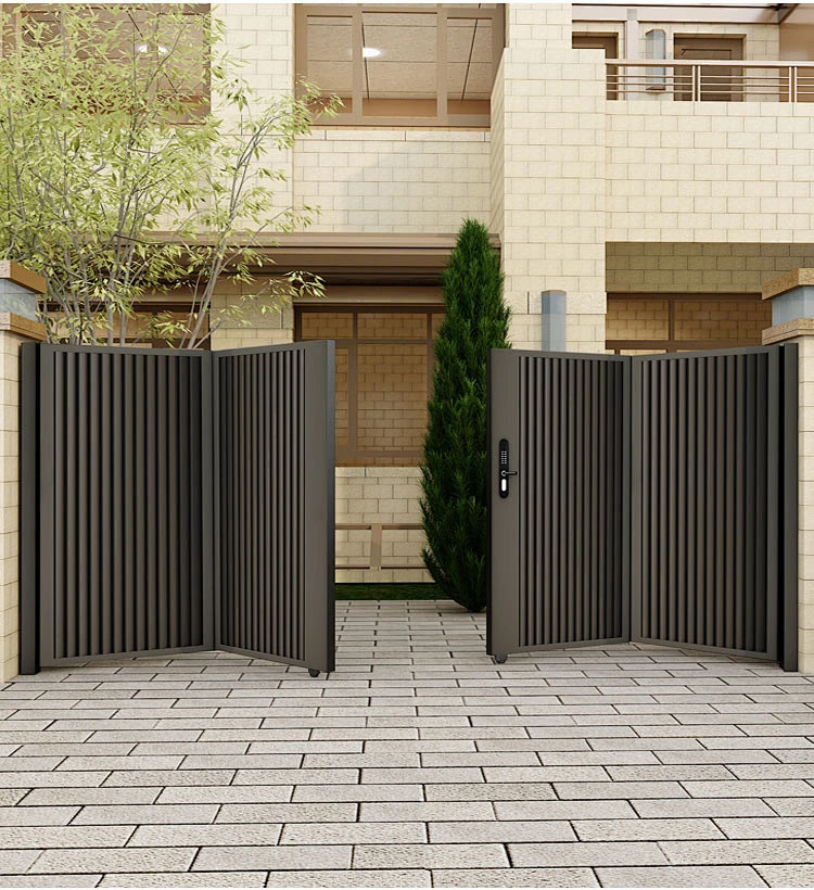Modern Motorized Metal Folding Main Gates High Quality House Automatic Aluminium Bifold Driveway Gate for Home Villapromote sale