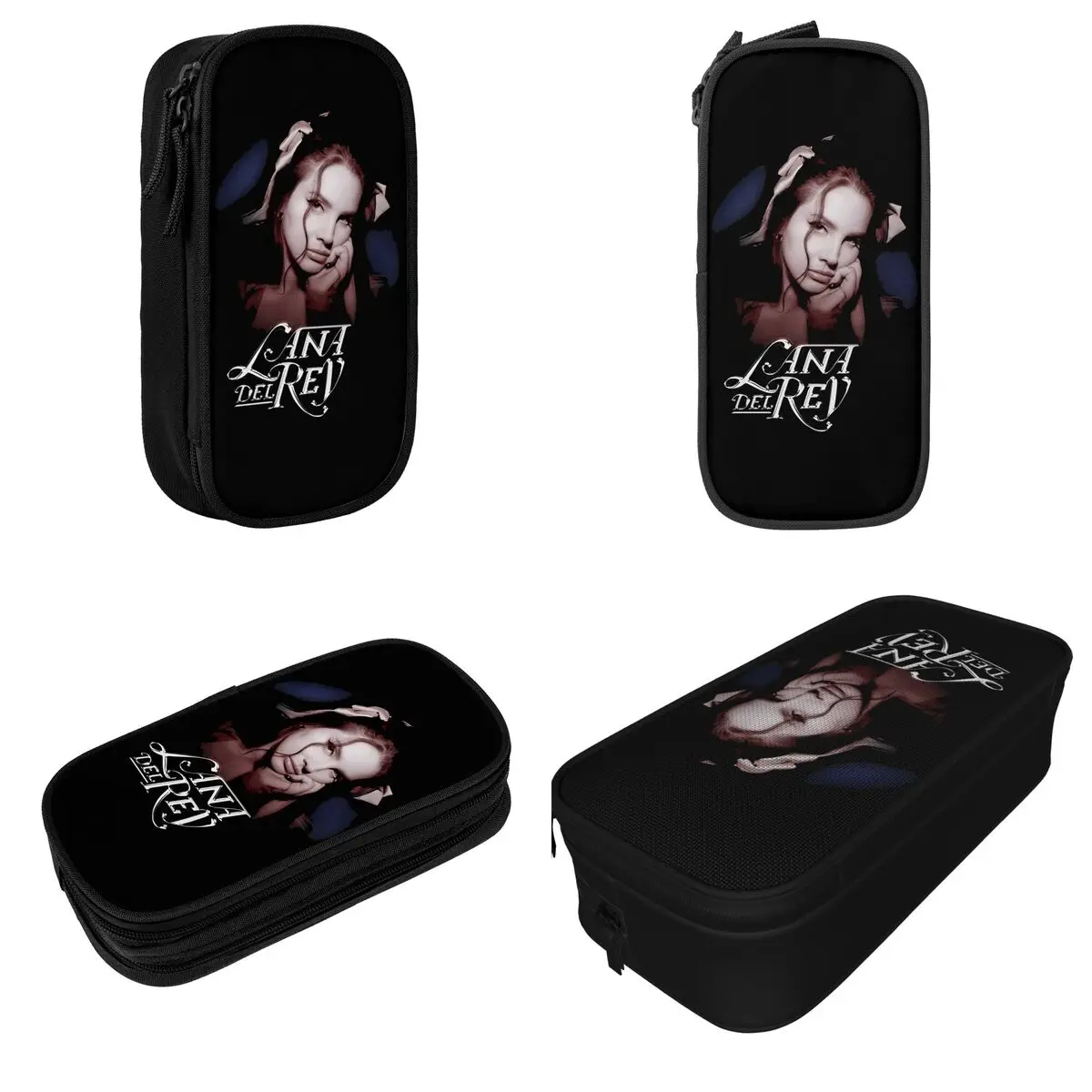 Large Capacity Pencil Case Lana Del Rey Vintage Merch Double Layer Pencil Bag Women Makeup Bag Amazing Gift