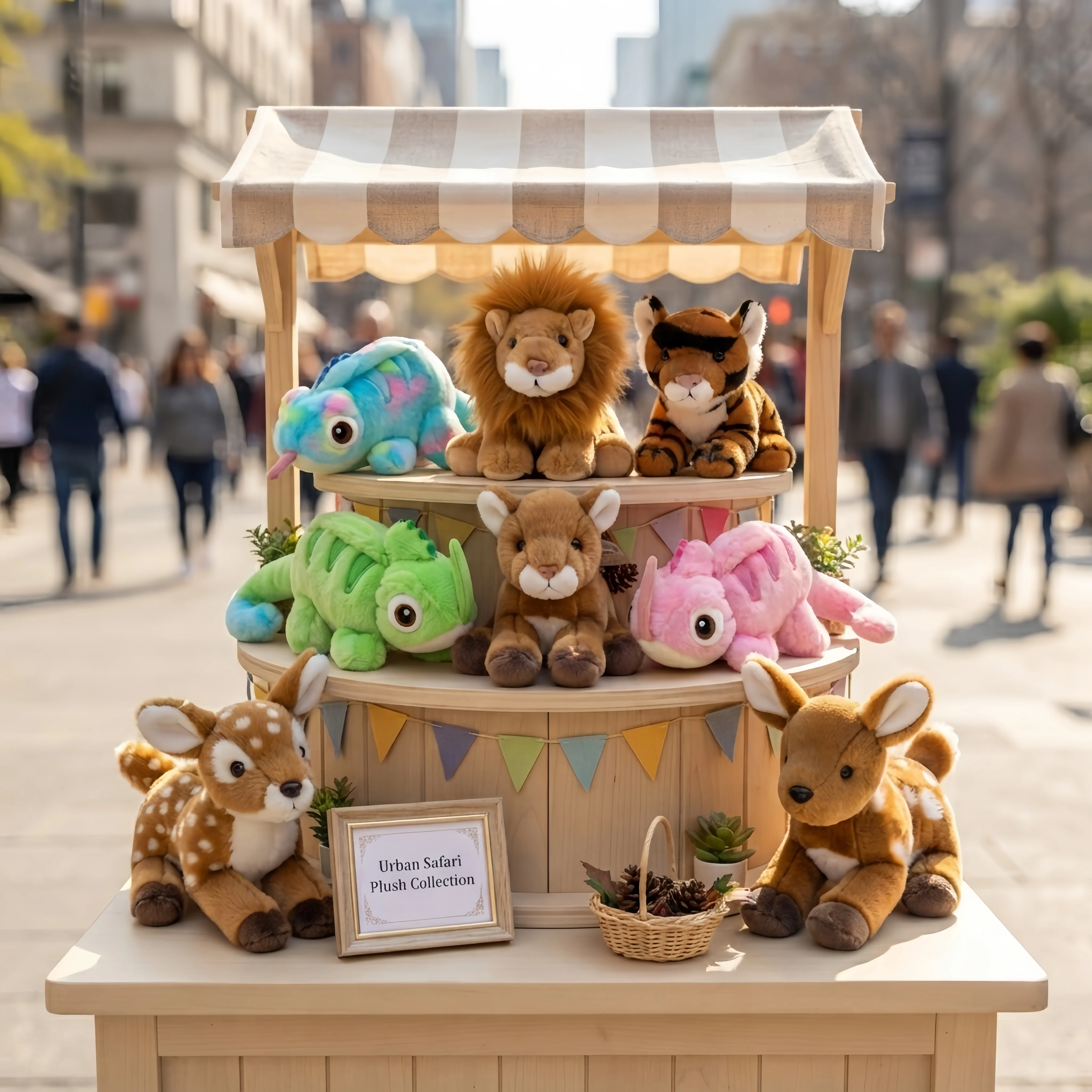 Wild Animal Plush Toys Chameleon Lion Tiger Deer Lizard Soft Stuffed Animal Toy Fluffy Plushie Cute Home Decor Birthday Gift