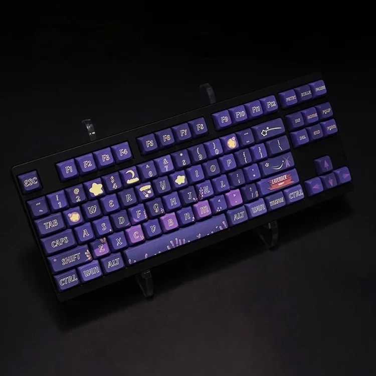 

PBT keycap small full set of starry night lavender theme sublimation process XDA height suitable for mechanical keyboard