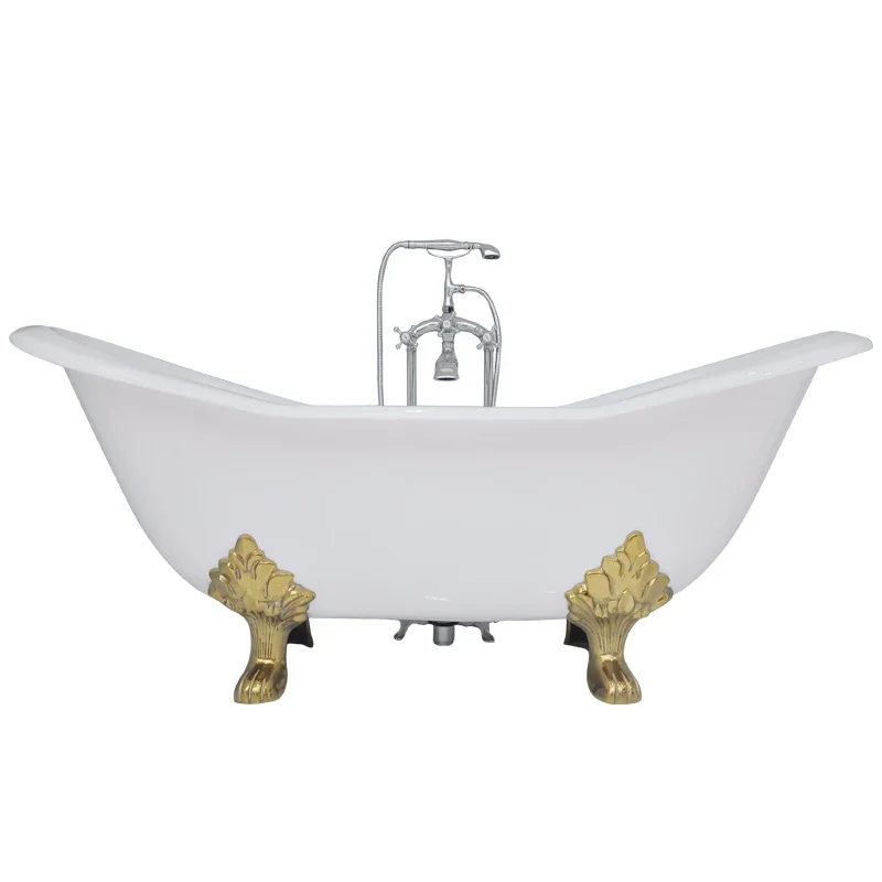 Bathroom Bathtub,Double Slipper Clawfoot Cast Iron Bath Tub/Freestanding Bath Tub/1 Person Cast Iron Hot Bath Tub