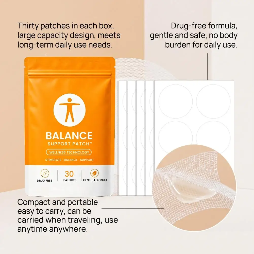 Wellness Technology Drug Free Balance Support Sticker 30Patches Balance Support Sticker Soothing Relaxing Gentle Daily Body Care