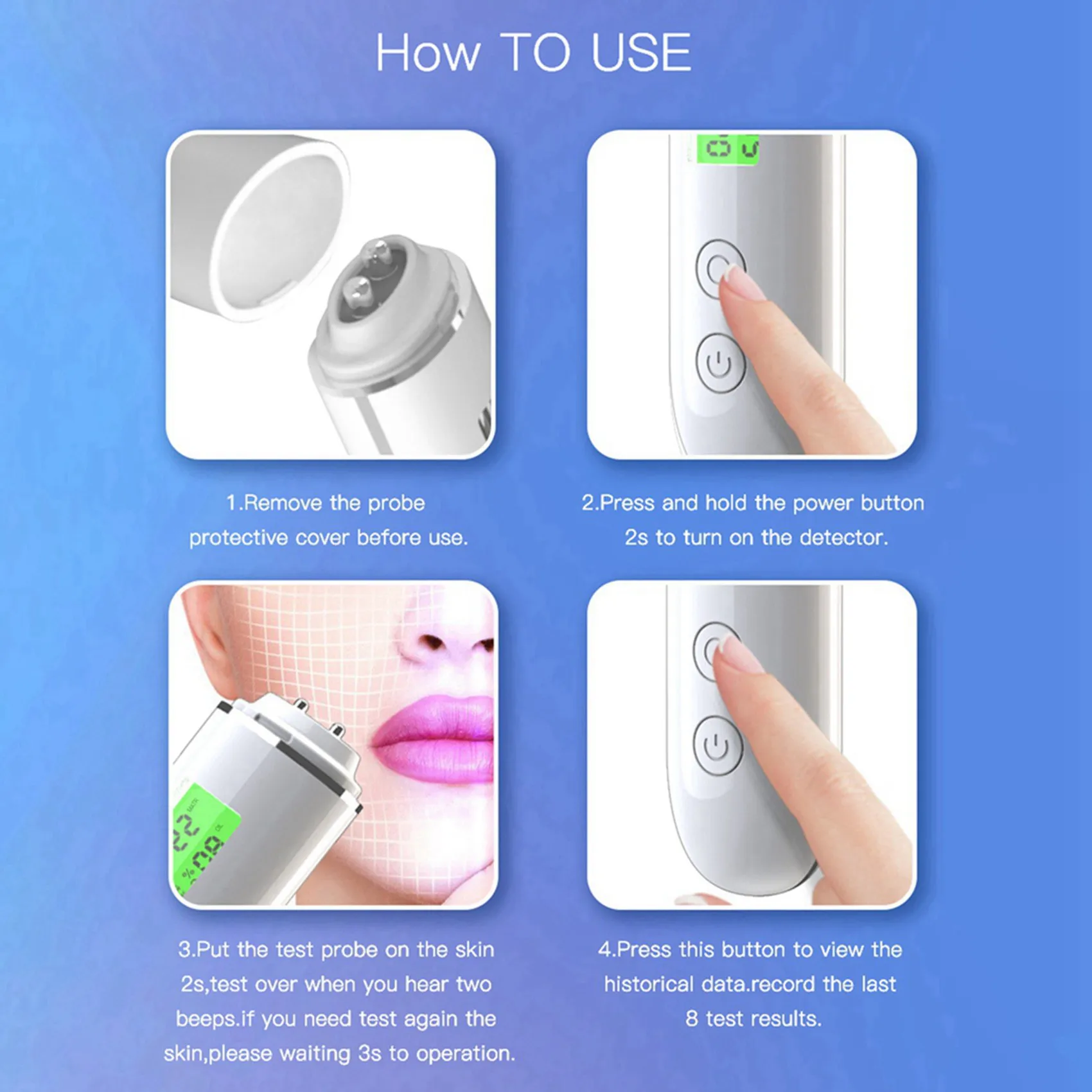 T27C 2X тестер влажности кожи умный тестер воды и масла ЖК-дисплей измеритель влажности кожи лица детектор флуоресцентного агента