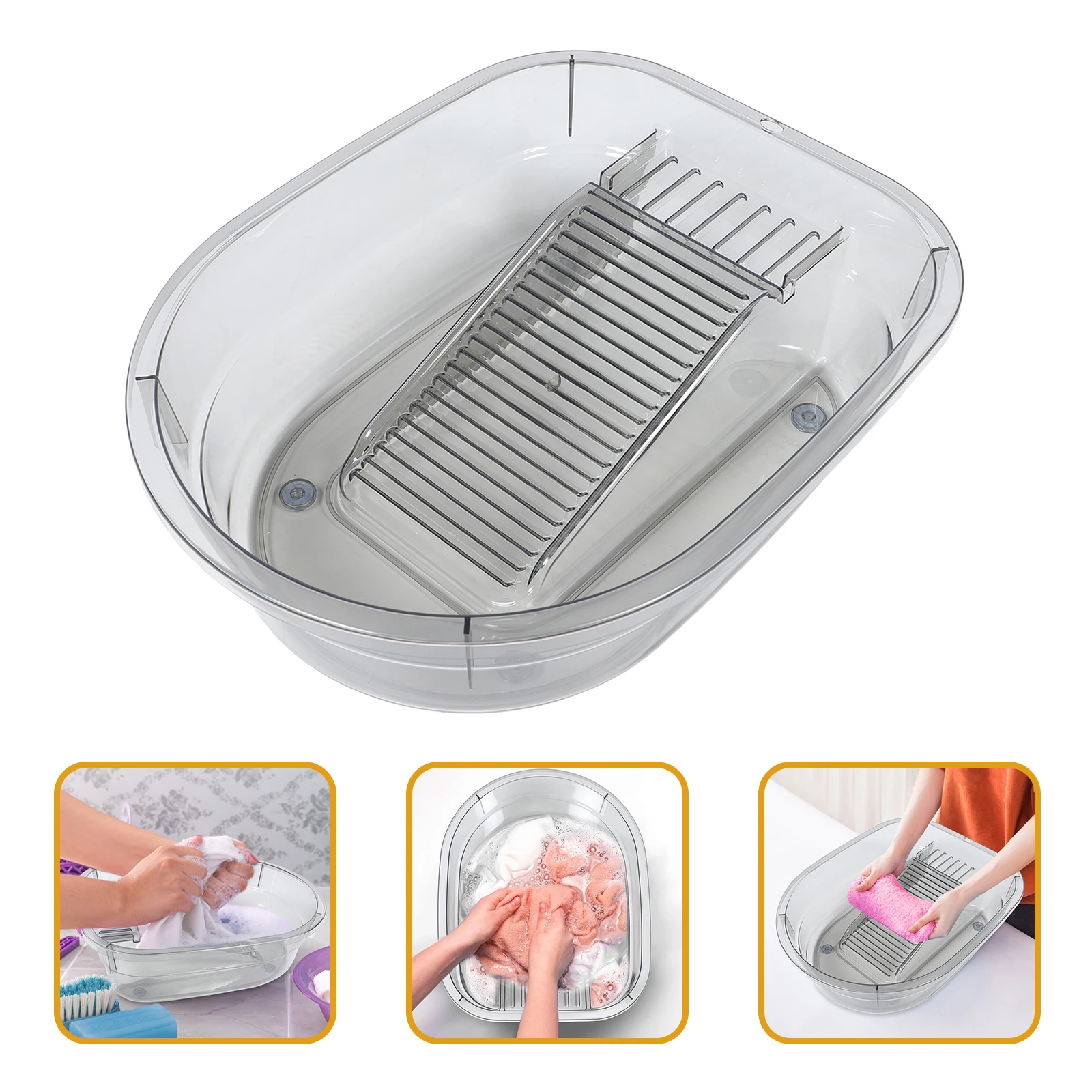 

Washboard Basin Compact Lightweight Laundry Helper for Home Dormitory Use Plastic Washing Clothes Basin Small for Clothes