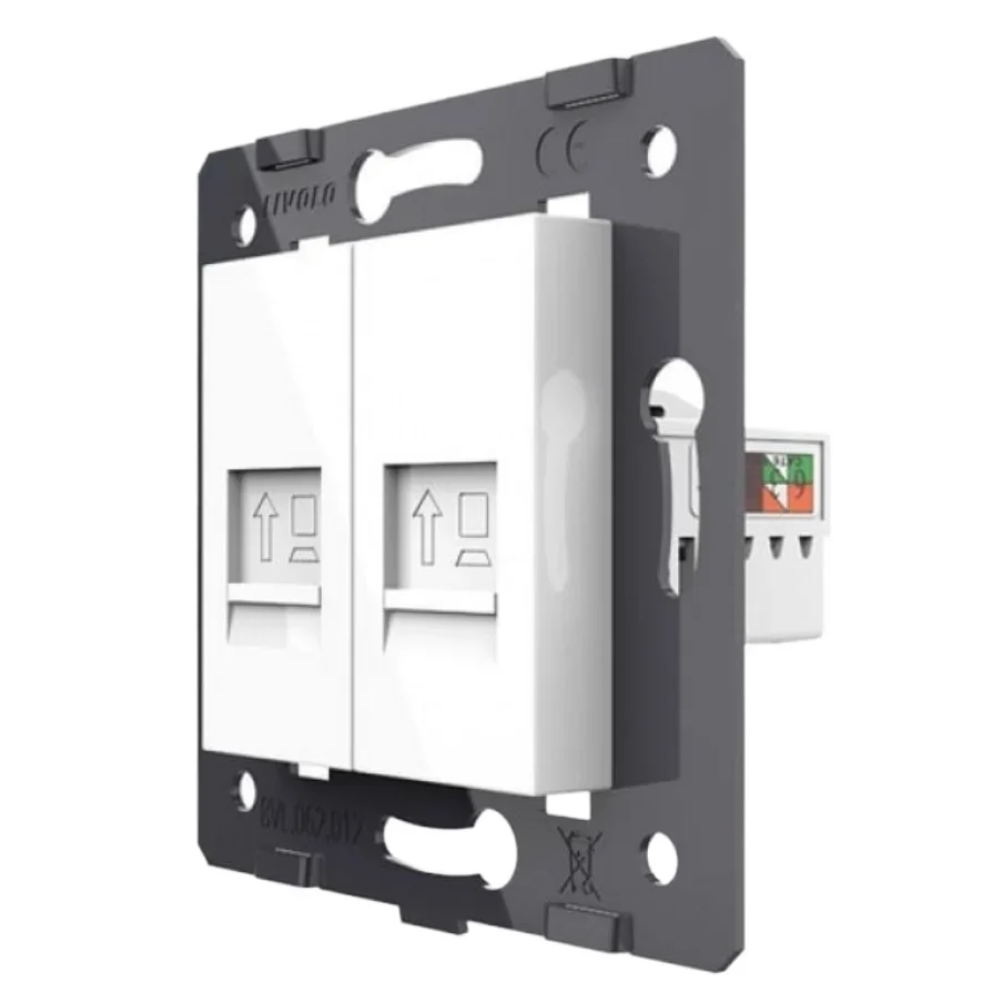 Livolo Computer Socket Electrical Socket Accessories, CAT6 Type Function Key,Plastic Materials, EU Standard, 22.5*45mm Dimension