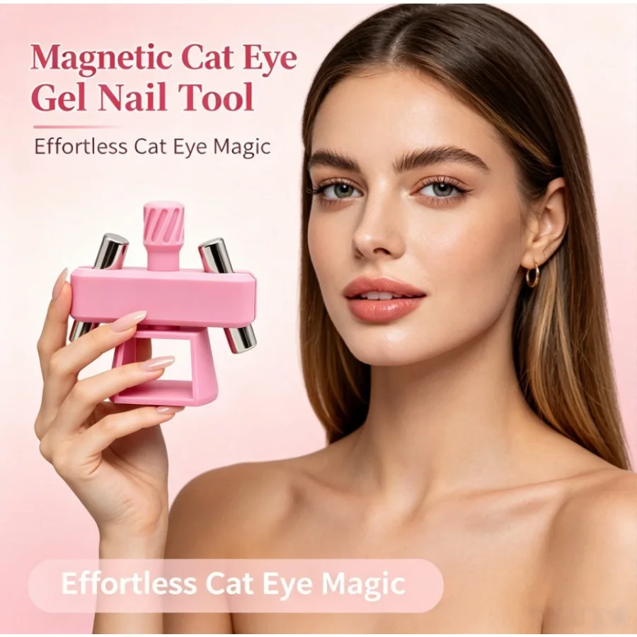 1pc Adjustable Glass Bead Cat Eye Nail Magnet Tool Super Suction  Rotatable Automatic Magnetic Nail Helper Manicure for Beginner