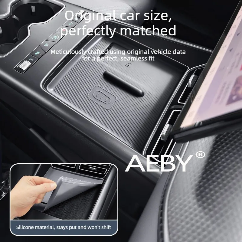 

AEBY For BYD Song Pro DM-i 2025-2026 Wireless Charger Silicone Mat,Custom Fit Anti-Scratch Mat,Charging Pad Cover,Non-Slip