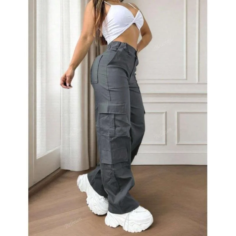 

Новые осенние брюки, повседневные брюки с несколькими карманами на пуговицах, очаровательные офисные брюки в стиле ретро, Ciwalk, девятисекционные брюки