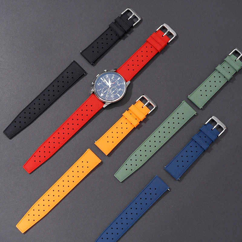 Silicone Watchbands Quick Release Rubber Watch Straps 18mm 20mm 22mm Tropic Breathable Waterproof Wristwatch Band