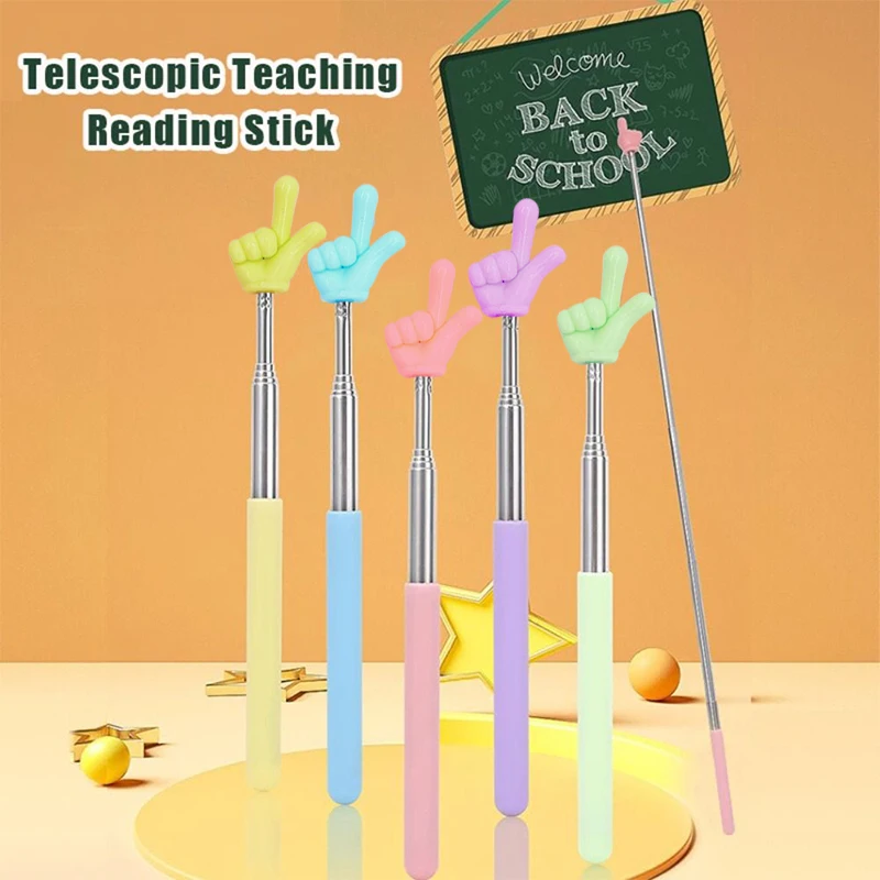 عصا تصميم إصبع تلسكوبية من الفولاذ المقاوم للصدأ مقاس 55 سم للأطفال - مثالية لإشارة توجيه القراءة في الفصول الدراسية #2
