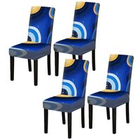 4/6pcs dining chair covers starry gold curve pattern machine washable removable living room decorative chair protectors
