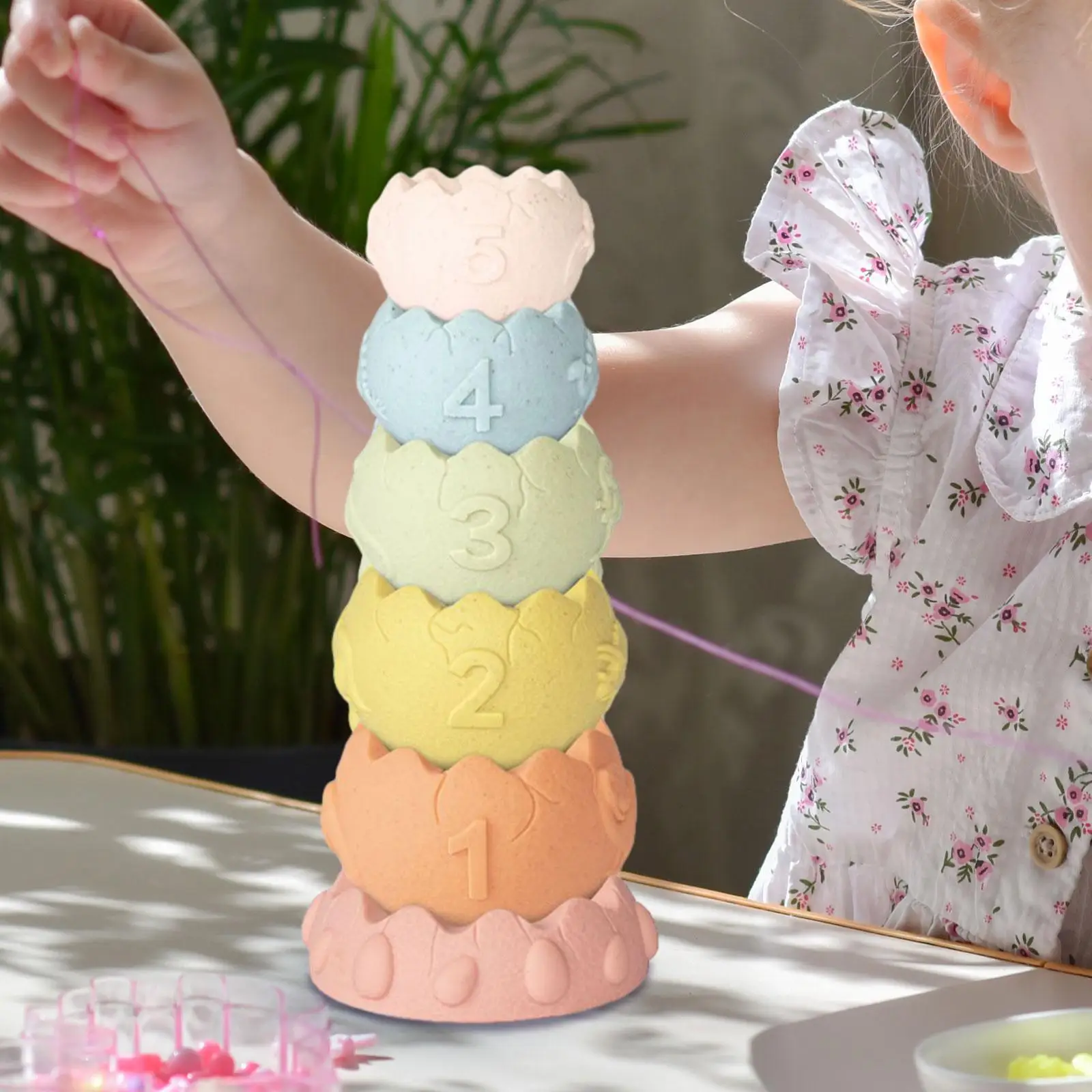 Montessori Toy Stacking Cups Game Balancing Game Nesting Cups Set for Outdoor Backyard