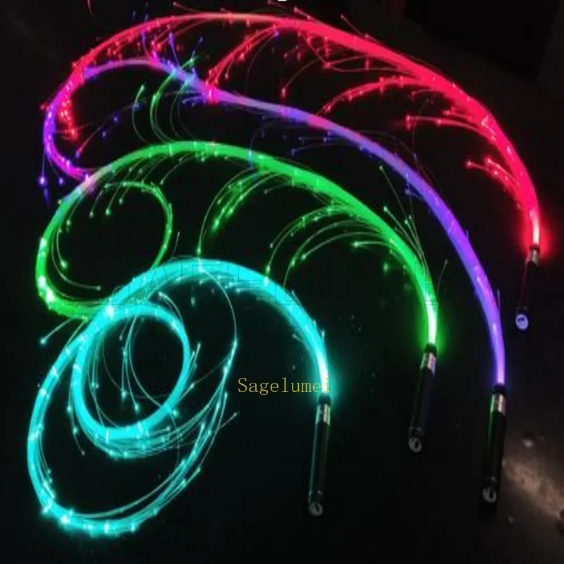 LED Optic Fiber Whips Rechargeable Super Bright Fiber Optical Pixel Light-up Whip Lights Flow Toy Rave Dance Party Lighting Show