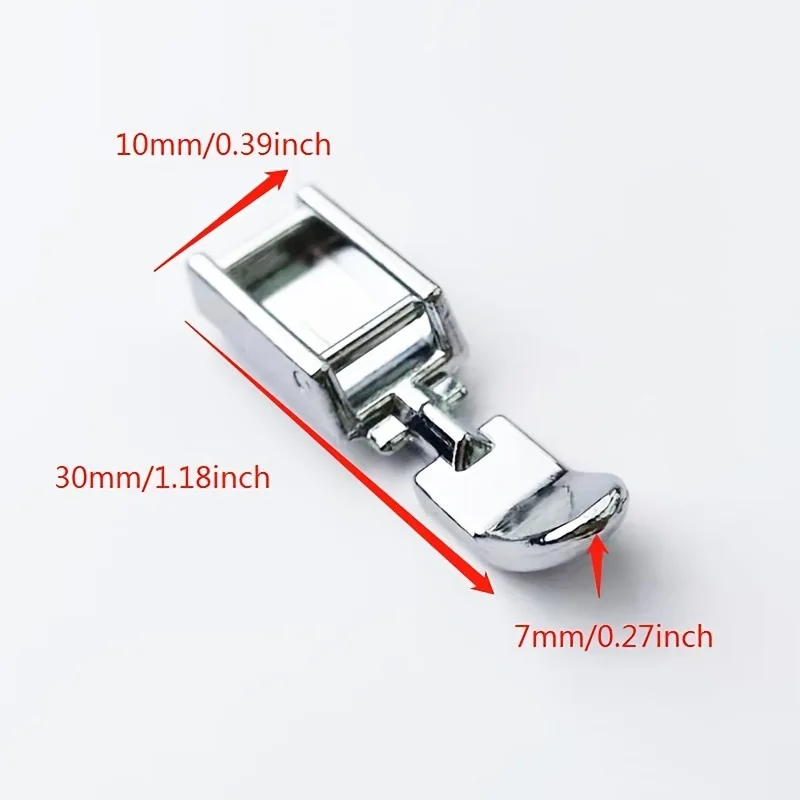 Zipper Sewing Machine Presser Foot Left Right Narrow Foot Compatible with Low Shank Snap On Singer Brother Sewing Accessories