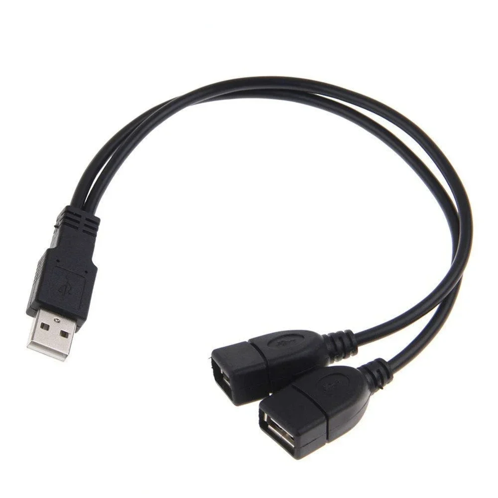 Data Cable Male USB 2.0 To Dual Female USB 2.0 Ports USB Data Cable Splitter 15cm