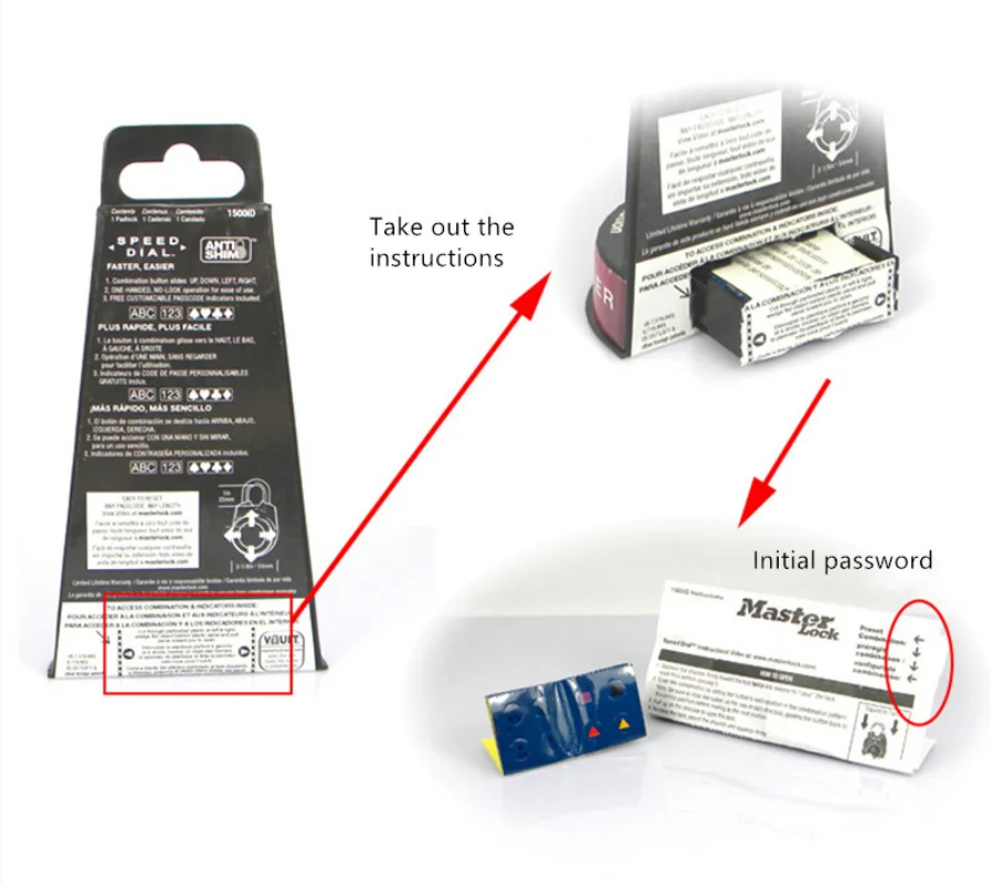 Master Lock Portable Combination Directional Password Padlock Gym School Health Club Security Locker Door Lock Multi Colors