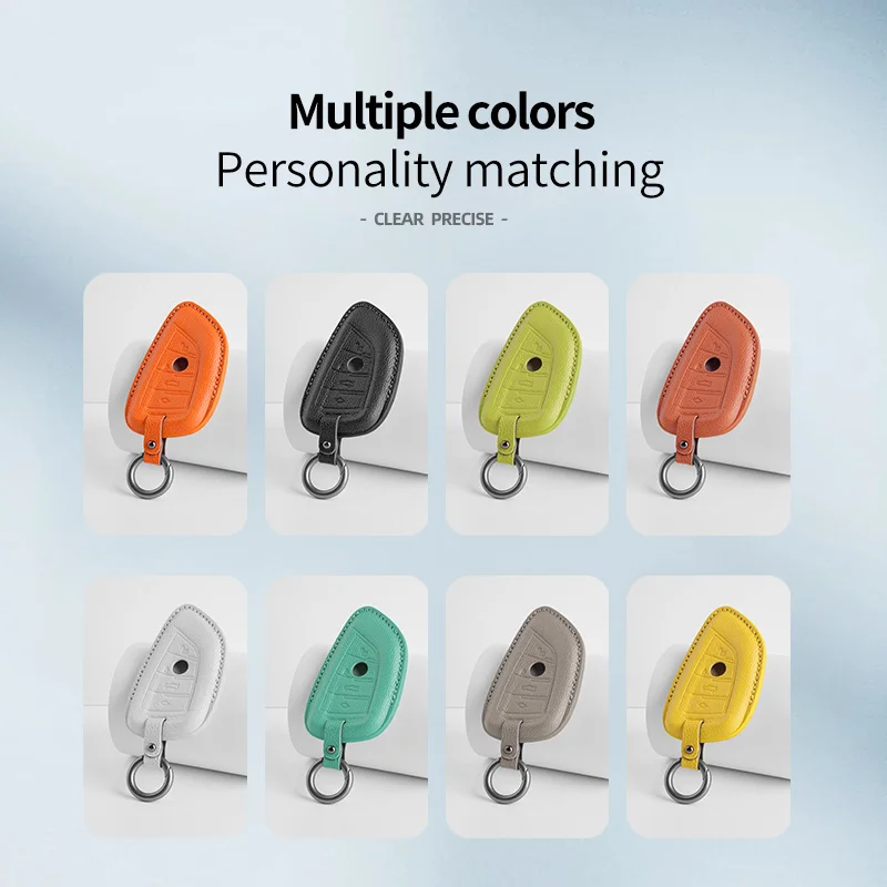 Goat skin Car Remote Key Shell Case For BMW 3 5 7 F/G Series X3 X5 X7 G01 G02 G20 G21 G30 G31 G32 G38
