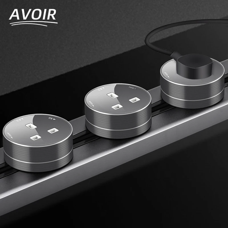 

Avoir Wall-mounted Built-in Track Socket In The Countertop Extension Socket Kitchen USB Charging Port Electrical Plugs Adapter