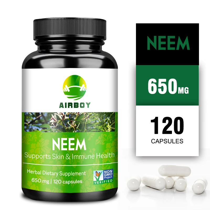 

Organic Neem Supplement - Liver Cleansing, Antioxidant,Maintains Skin's Hydration & Elasticity, Enhances Immunity, Boosts Energy