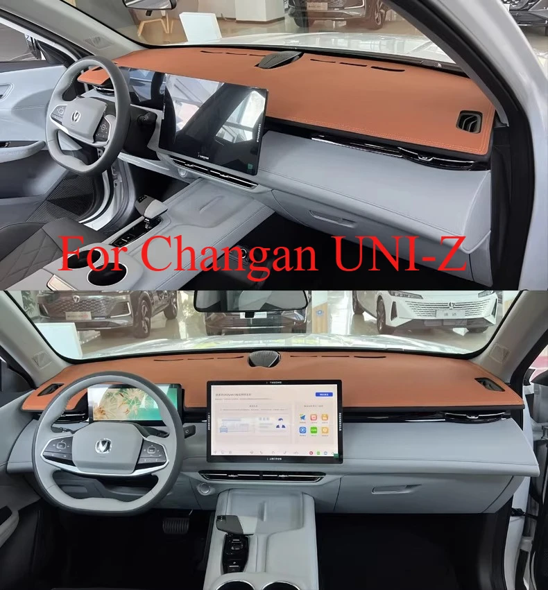 

For Changan UNI-Z Dashboard Cover Leather Dash Mat Anti-Glare Sunshade, UV Protection Heat Shield Instrument Panel Cover