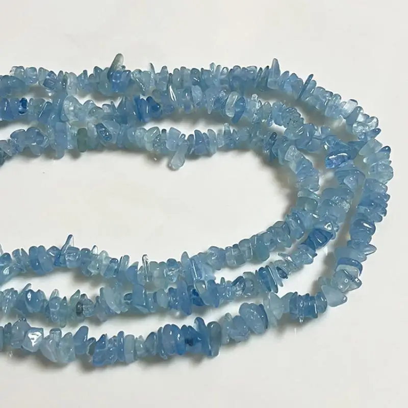 Natural Stone 5-9mm Blue Aquamarine Crystal Irregular Jade Beads for Jewelry Make Diy Bracelet Necklace Earrings 39cm Strand