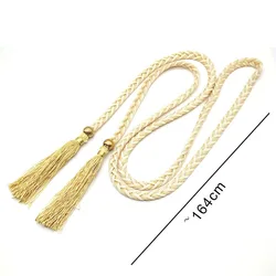 Ladies Fashion Fringed Rope Waist Chain Skirt Decor Waist Strap Rope Knotted Mixed Color Braided Female Waist Belt Wholesale