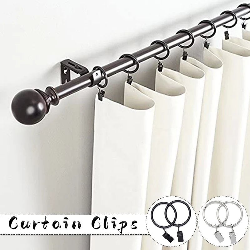 

30Pcs Window Shower Curtain Hooks Clothes Metal Clips Multipurpose Hanging Rings Roman Circle with Clip Circle Shower Curtain