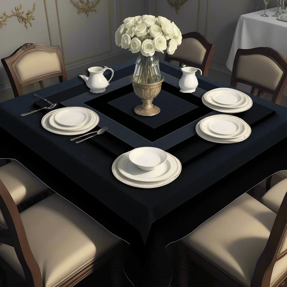 JIT1pc Fashion Creative High-End Printed Square Tablecloth Thickened, Classic, Simple, Yzb