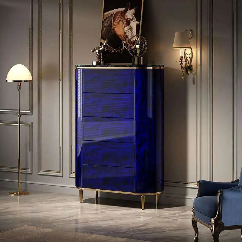 

Italian Light Luxury Chest of Drawers Bedroom Storage Cabinet Simple Modern American Storage High Cabinet Drawer Six-bucket