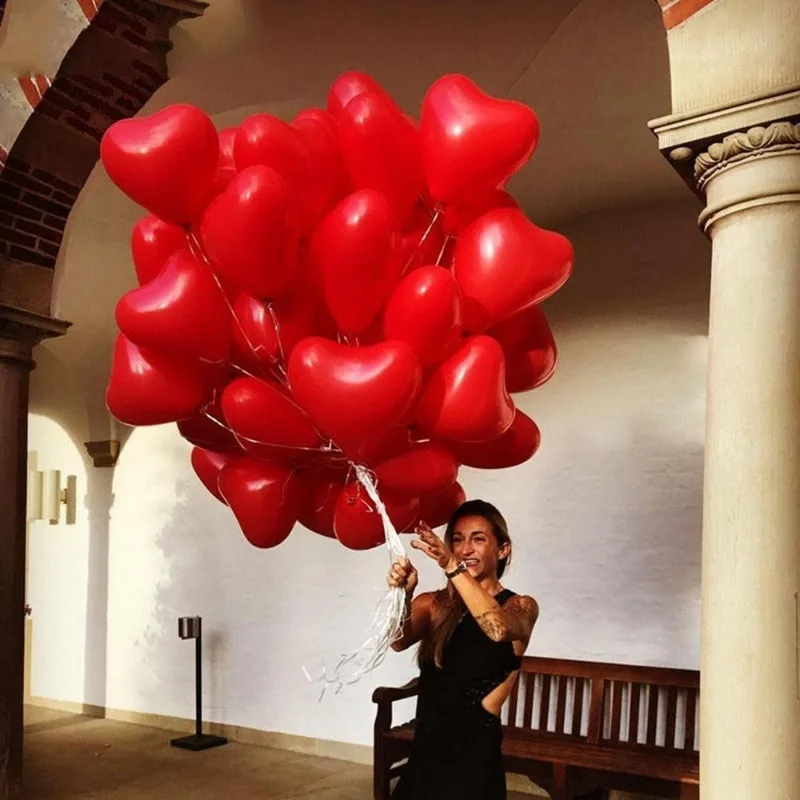 10 Zoll rotes Herz Ballon Hochzeits dekoration Liebe aufblasbare Latex Ballon Valentinstag romantische Jubiläum Dekor liefert