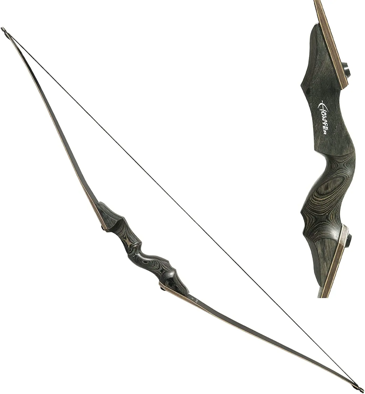 

Black Hunter Archery Takedown Recurve Bow American Longbow Adult Right Hand Hunting Wood Bow 60",60lbs Target Practice