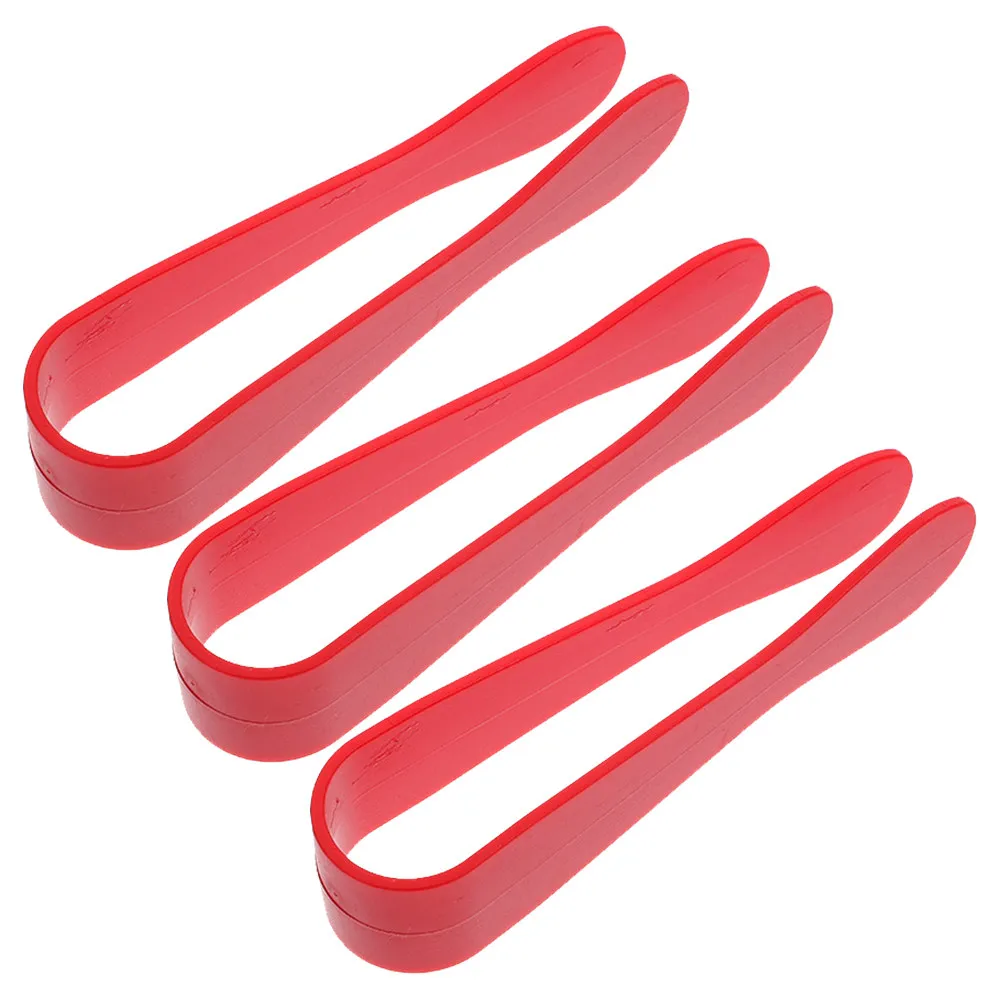 

3Pcs Realistic Pretend Play Bbq Tongs for Kids Cooking Baking Bead Sorting Activities Family Roleplay Game Red
