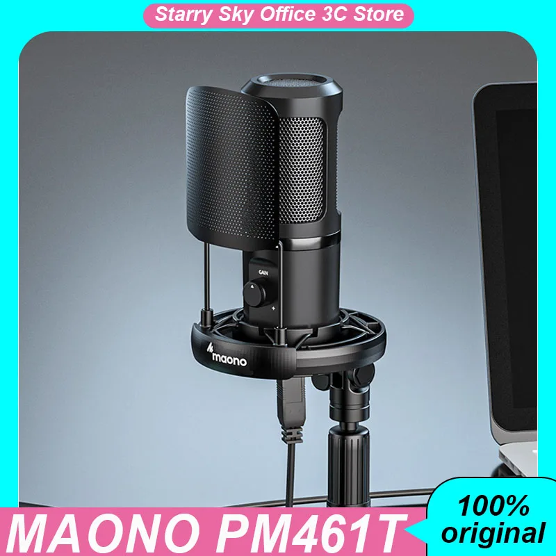 Maono Pm461t Microphone Noise Reduction Dubbing Equipment Usb Microphone Hi Fi Sound Quality Volume Control Custom Music Mic